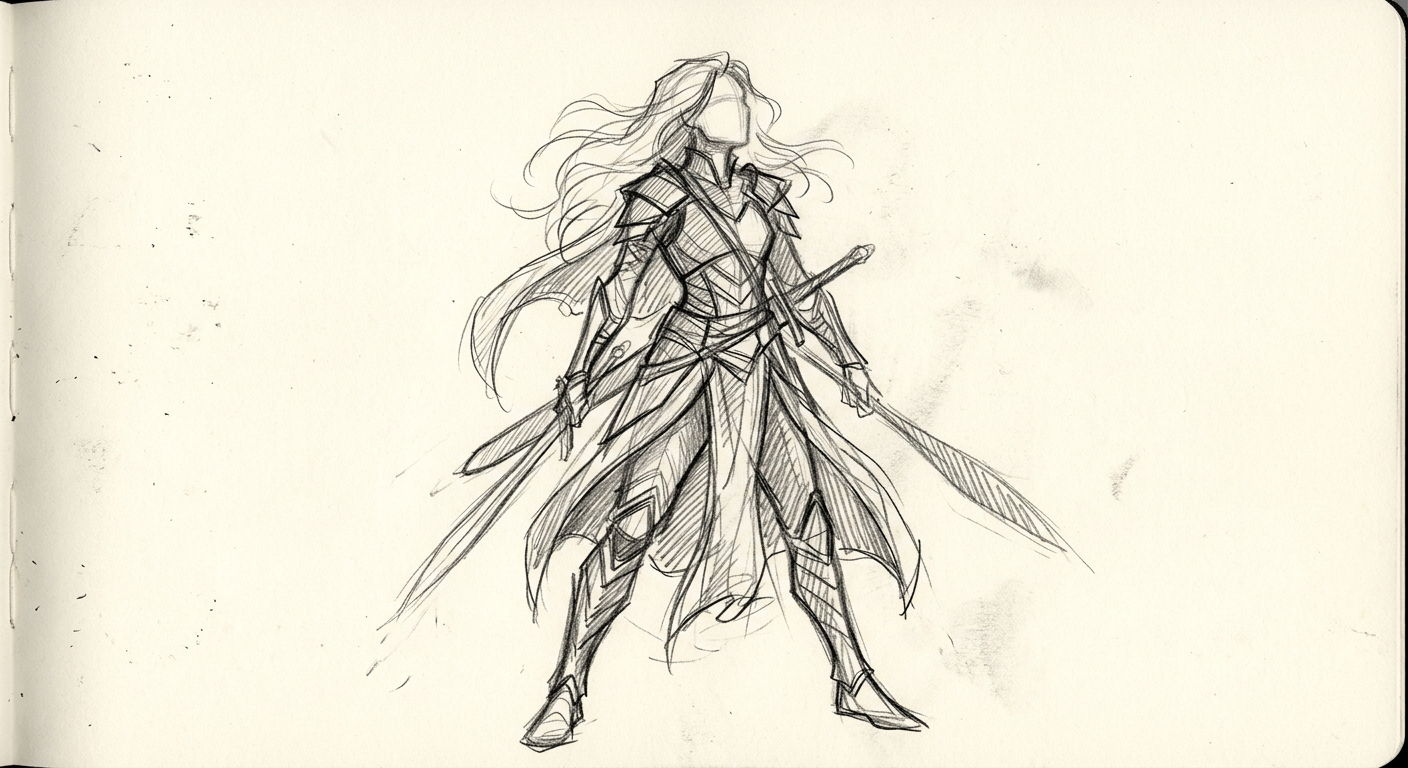 Aelin Galathynius sketch placeholder — sketch placeholder