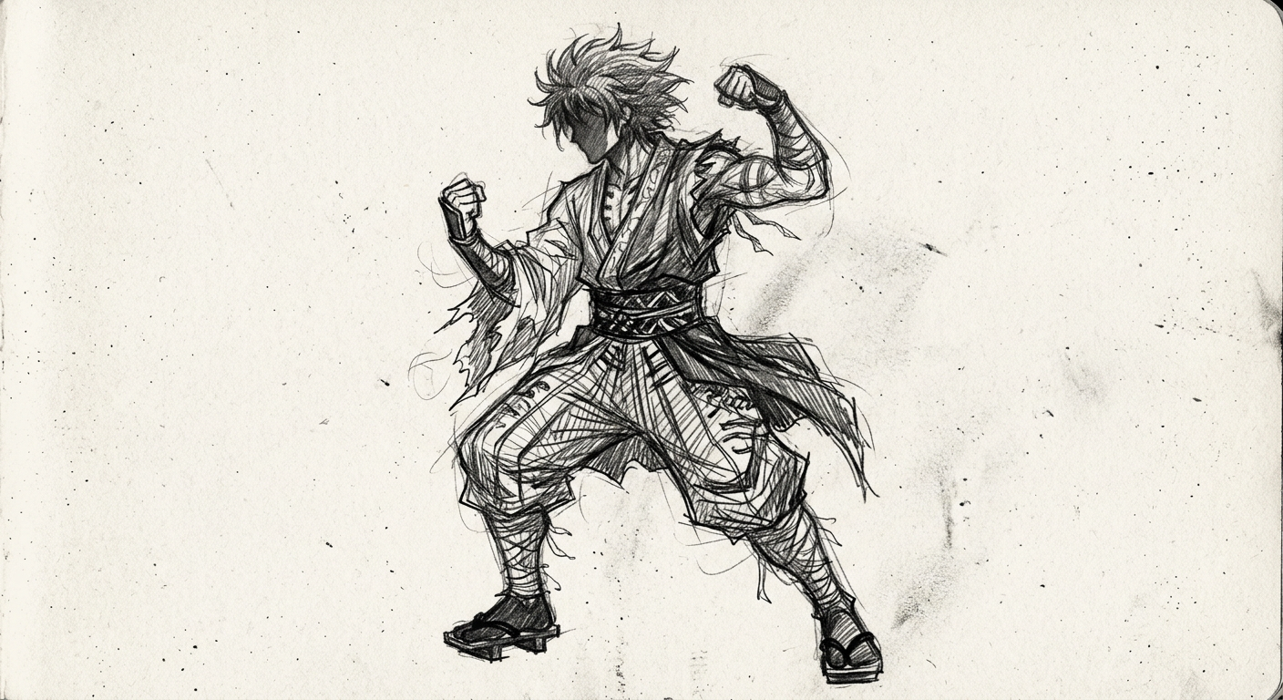 Akaza cosplay reference — sketch placeholder