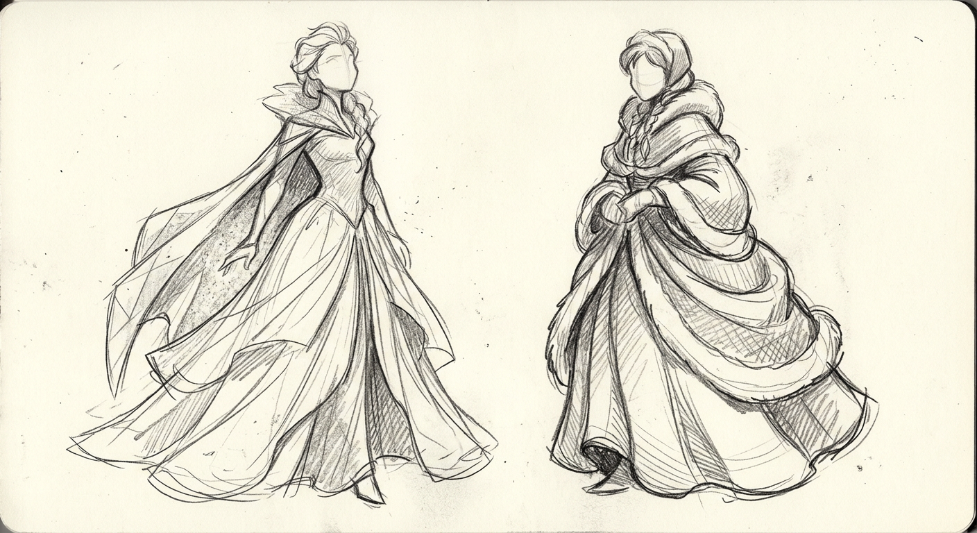 Elsa & Anna sketch placeholder — sketch placeholder
