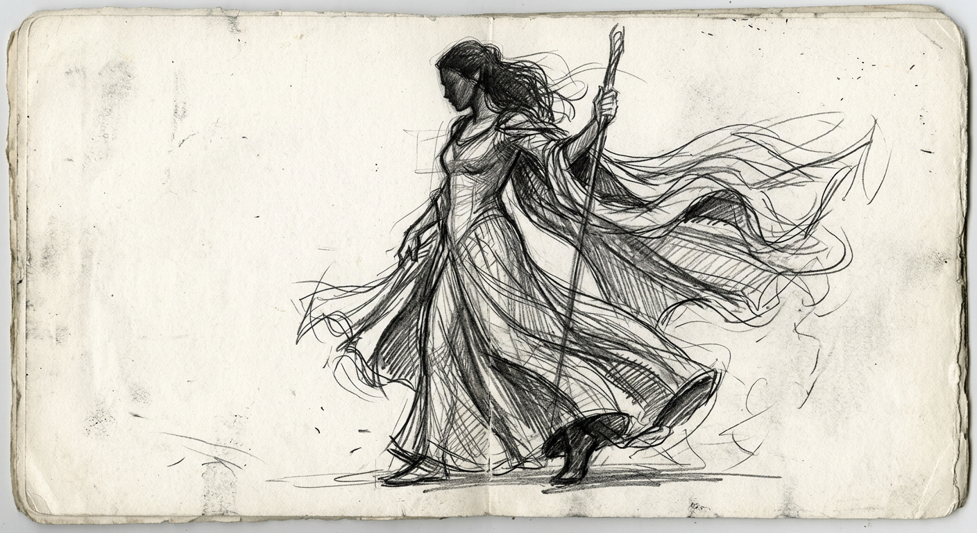 Arwen cosplay reference — sketch placeholder
