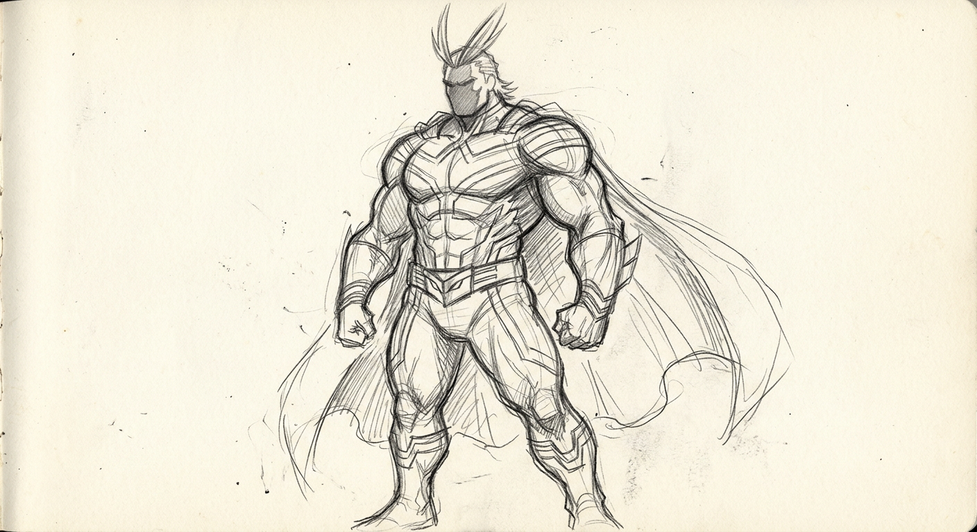 All Might cosplay reference — sketch placeholder