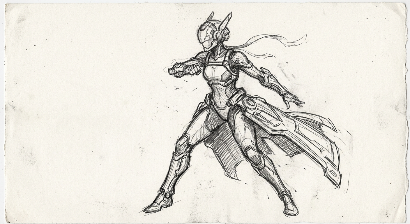 Aigis cosplay reference — sketch placeholder