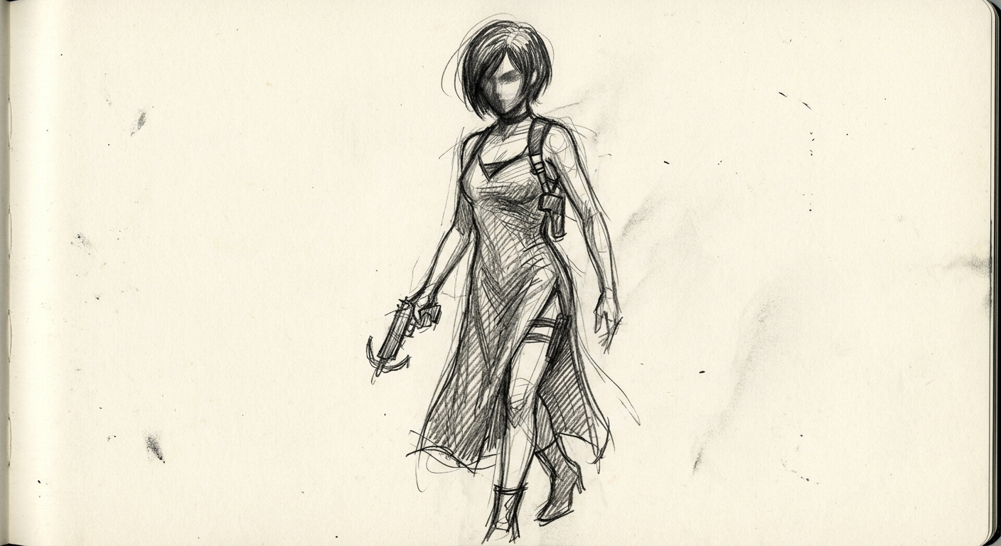 Ada Wong cosplay reference — sketch placeholder