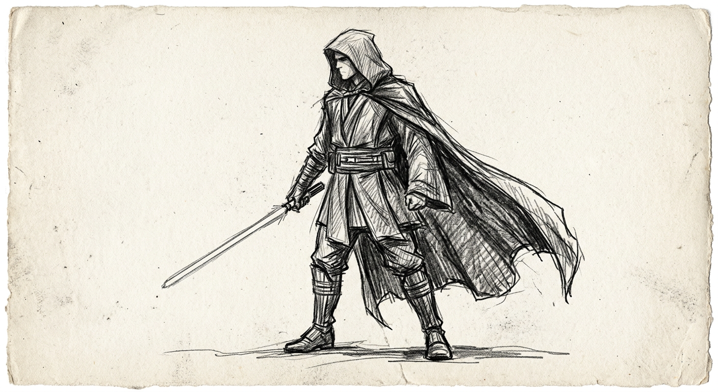 Anakin Skywalker cosplay reference — sketch placeholder
