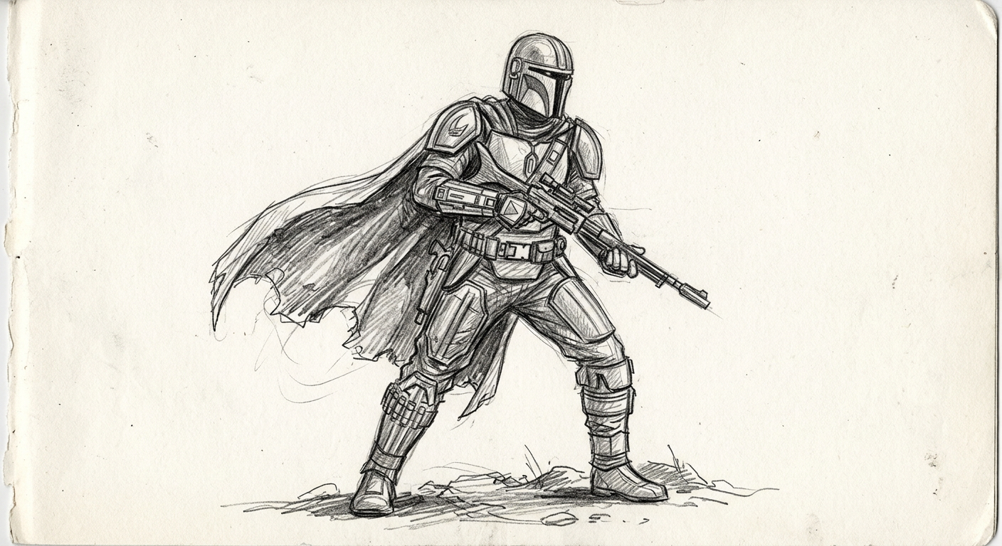 Din Djarin (The Mandalorian) sketch placeholder — sketch placeholder