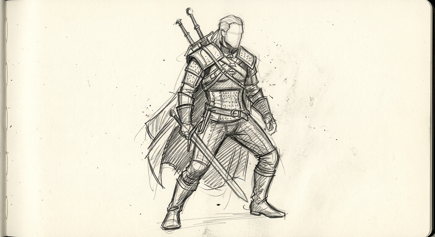 Geralt of Rivia sketch placeholder — sketch placeholder